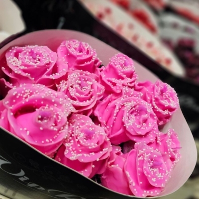 Čokoládová růže CHOCOLAT WHITE PEARL PINK LOVE