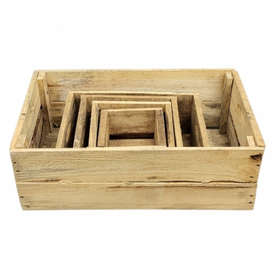 Dřevěná bedýnka HNĚDÁ (SADA 5ks)