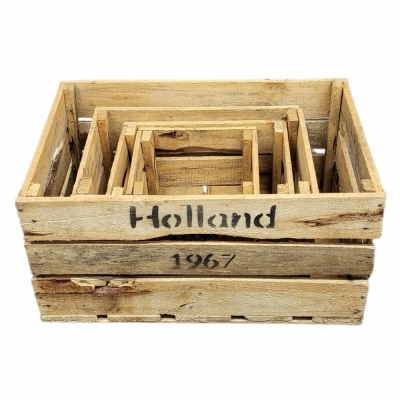 Dřevěná bedýnka HOLLAND (sada 4ks)