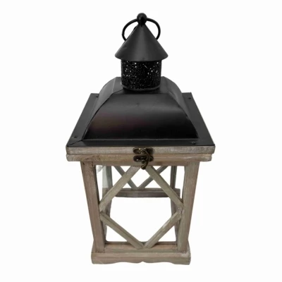 Dřevěná lucerna 40 cm x 18,5 cm