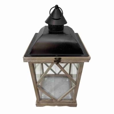 Dřevěná lucerna 54 cm x 25,5 cm