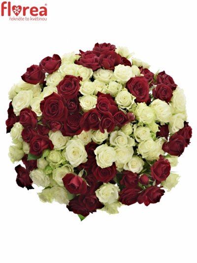 Kytice miešaná 100+ kvetov ruží ELLIE 40cm