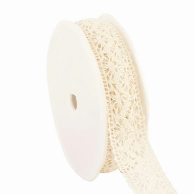 Bavlněná háčkovaná stuha 22 mm x 10 m Crème