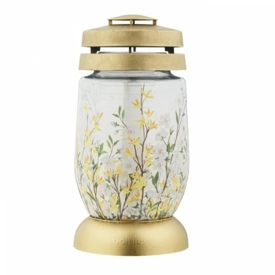 Hřbitovní lucerna skleněná Zlatý déšť zlatá 36 hod (výška 235 mm, šířka 110 mm)