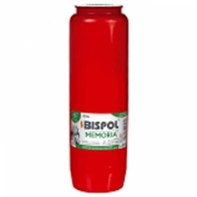 Hřbitovní svíčka náplň červená olejová Memoria 192 hod (výška 215 mm, šířka 67 mm)