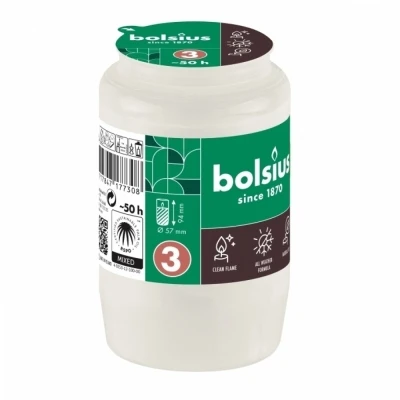 Hřbitovní svíčka náplň olejová bílá 50 hod (výška 94 mm, šířka 57 mm)