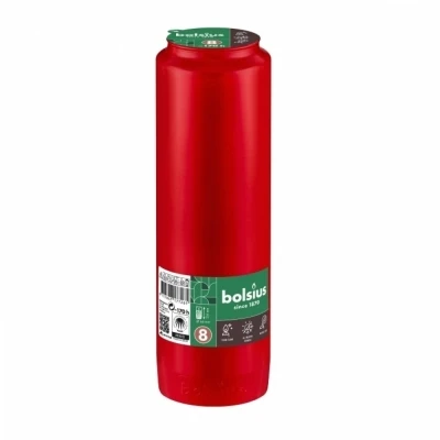 Hřbitovní svíčka náplň olejová červená 170 hod (výška 216mm, šířka 66mm)