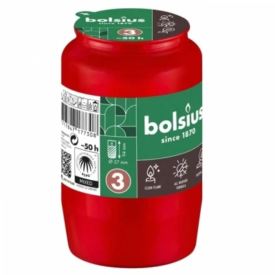 Hřbitovní svíčka náplň olejová červená 50 hod (výška 94 mm, šířka 57 mm)