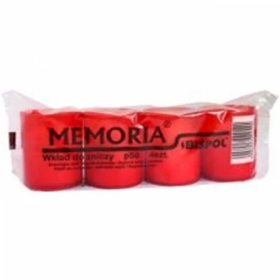 Hřbitovní svíčka náplň parafínová červená Memoria 18 hod 4ks (výška 60mm, šířka 50mm)