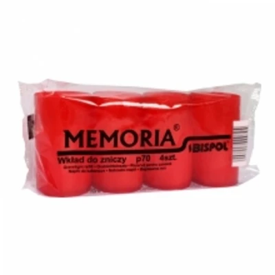 Hřbitovní svíčka náplň parafínová červená Memoria 28 hod 4 ks (výška 80 mm, šířka 47 mm)
