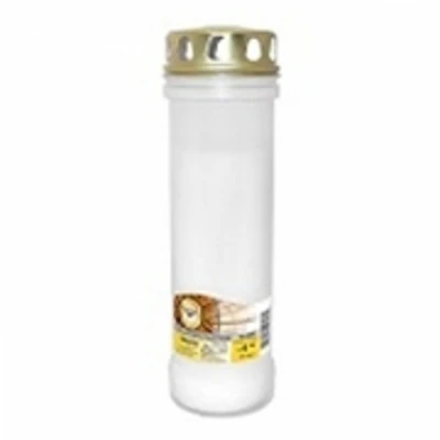 Hřbitovní svíčka s víčkem bílá 96 hod (výška 245 mm, šířka 70 mm)