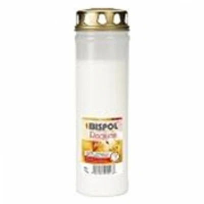 Hřbitovní svíčka s víčkem bílá Requiem 168 hod (výška 250 mm, šířka 75 mm)