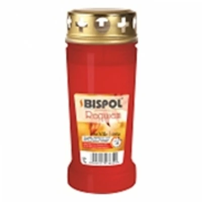 Hřbitovní svíčka s víčkem červená Requiem 96 hod (výška 170 mm, šířka 67 mm)