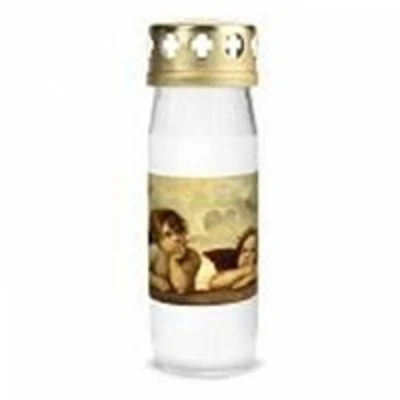 Hřbitovní svíčka s víčkem Andělé Santini 72 hod (výška 170 mm, šířka 57 mm)