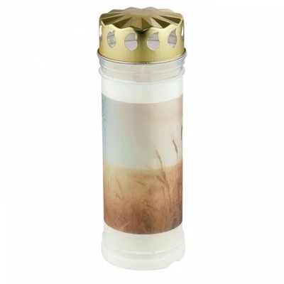 Hřbitovní svíčka s víčkem Pole 168 hod (výška 200 mm, šířka 75 mm)