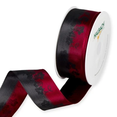 Jacquardová stuha s květinovým výhonkem