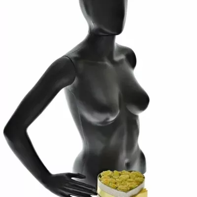 Krabička krémových růří ESTEVANA šampaň 15x8cm