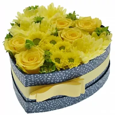 Míchaná krabička žlutých květin SAMSON 19x9cm
