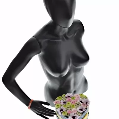 Krabička květin PINK SOPHIA modrá 19x9cm