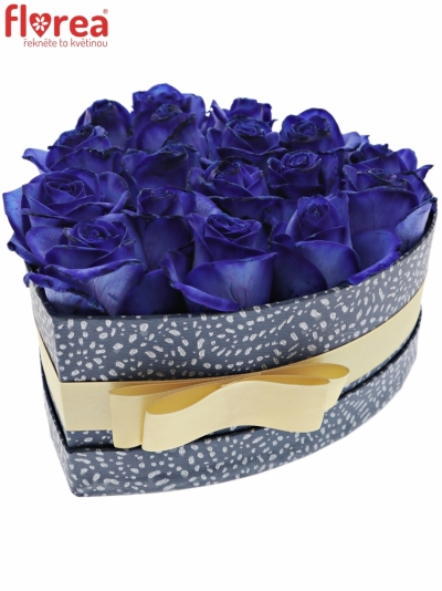 Krabička modrých ruží BLUE Vendel modrá 19x9cm