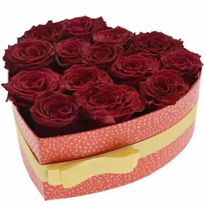Krabička růží ABBA červená 24x10cm