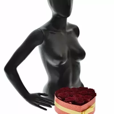 Krabička růží ABBA červená 24x10cm