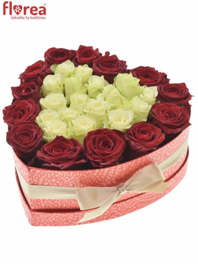 Krabička růží FALLINLOVE červená 24x10cm