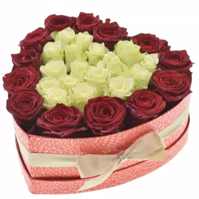 Krabička ruží FALLINLOVE červená 24x10cm