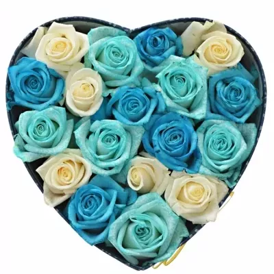 Krabička růží JITANA modrá 19x9cm