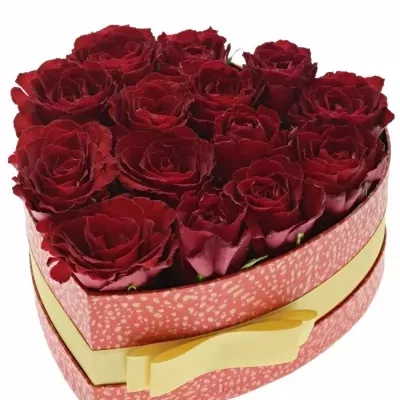 Krabička růží MADAM RED červená 19x9cm