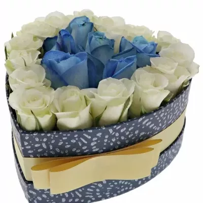 Krabička růží MARIETTANA modrá 15x8cm