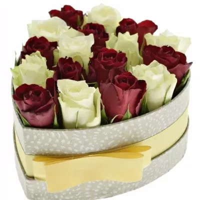 Jednodruhová krabička 17 růží MINI AGATHA 15x8cm