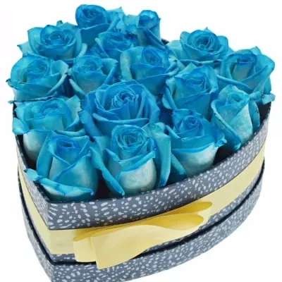 Krabička růží MARION modrá 19x9cm