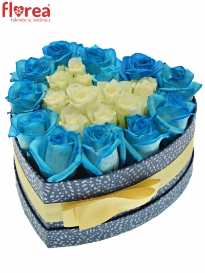 Krabička růží RAFER modrá 19x9cm