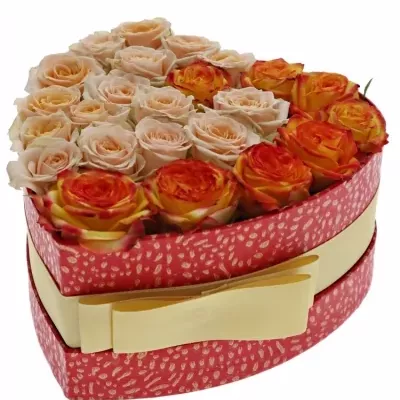 Jednodruhová krabička  růží NARINA 15x8cm