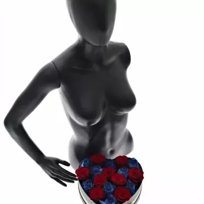 Krabička růží OCYPETE modrá 24x10cm