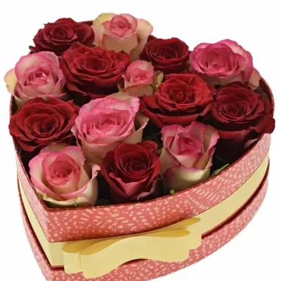 Krabička růží ODETTE červená 19x9cm