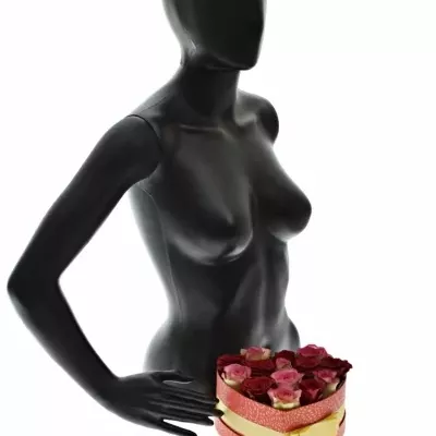 Krabička růží ODETTE červená 19x9cm