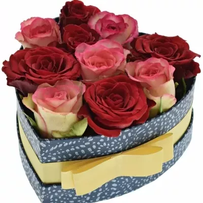 Krabička růží ODETTE modrá 15x8cm