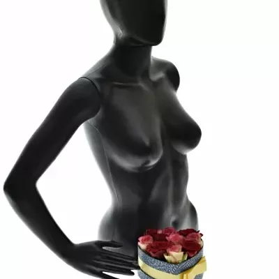 Krabička růží ODETTE modrá 15x8cm