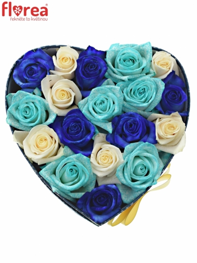 Krabička růží PERSE modrá 19x9cm