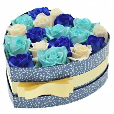 Krabička ruží Pers modrá 19x9cm