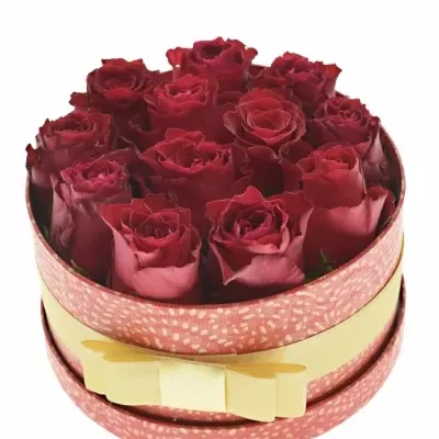 Krabička růží RHODOS červená 18x8cm