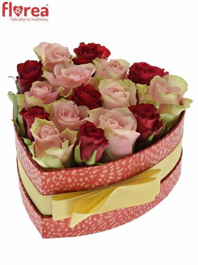 Krabička ruží ROSEBELLINE červená 15x8cm