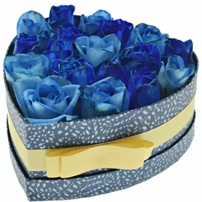 Krabička růží SENNA modrá 19x9cm