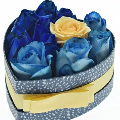 Krabička ruží SENNZIA modrá 15x8cm
