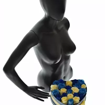 Krabička růží SEPHORA modrá 24x10cm