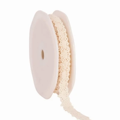 Bavlněná krajková stuha12 mm x 10 m Crème