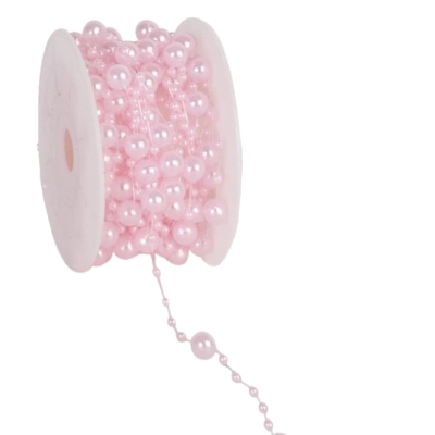 Kulaté korálky 8 mm x 10 m světle růžová