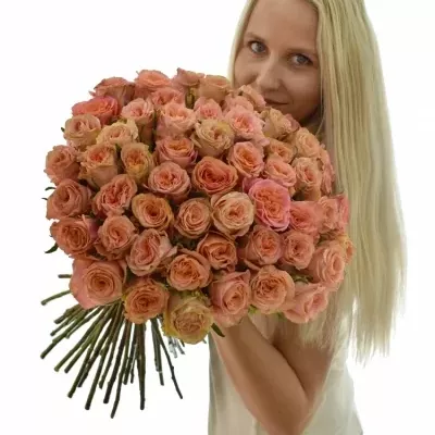 Kytice  55 růží LOVE PEARL 50cm